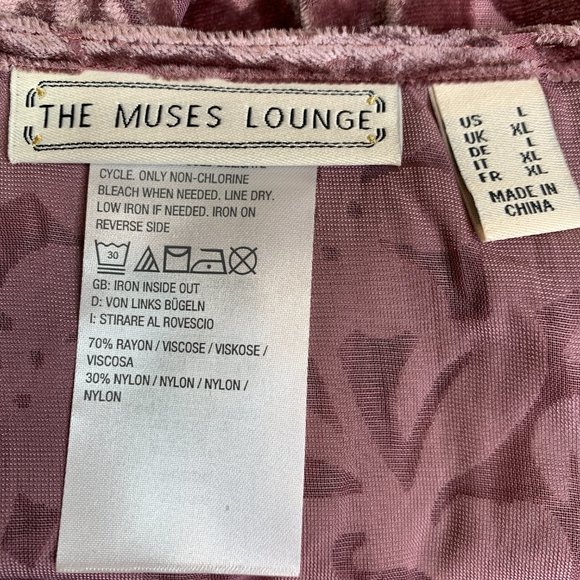 The Muses Lounge Velvet Burnout Dolman Ruched Cardigan Dusty Mauve NEW - Picture 9 of 15